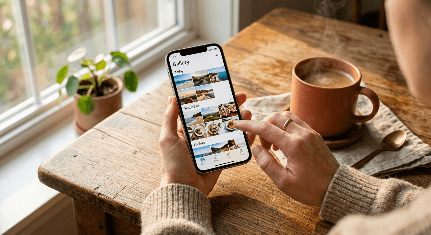Host managing photo gallery from their phone