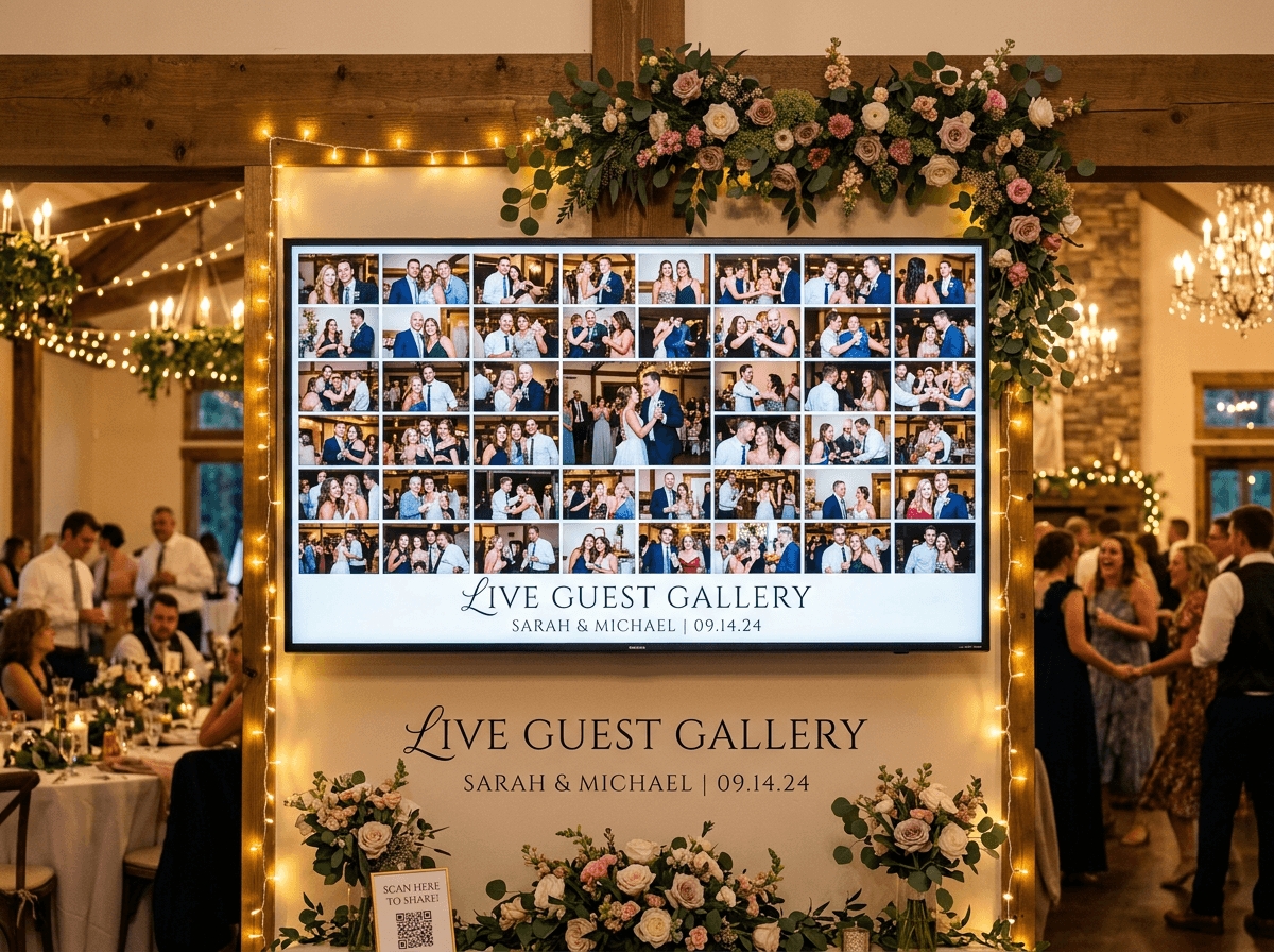 Live gallery updating in real-time as guests upload photos