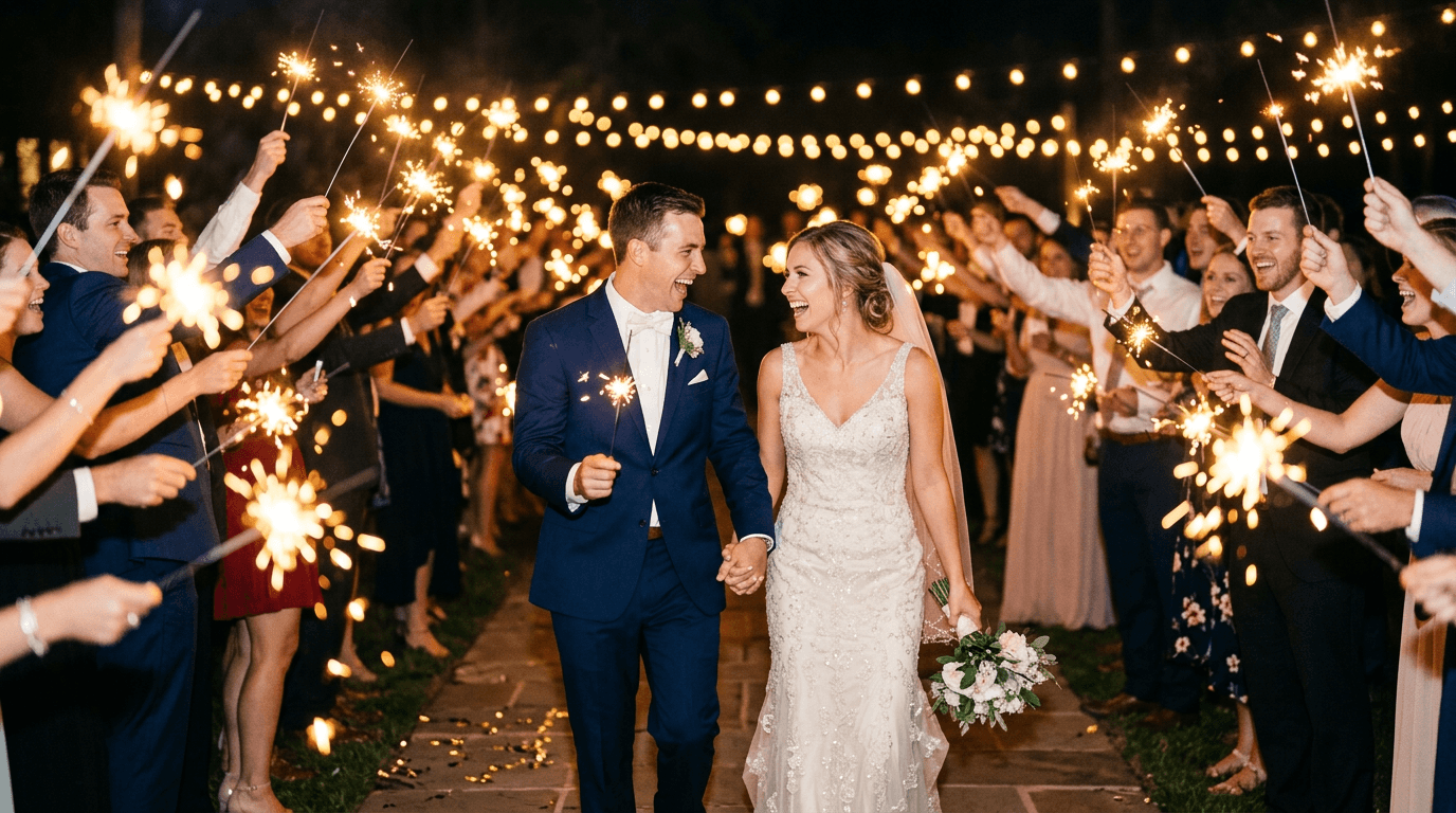 Sparkler send-off celebration